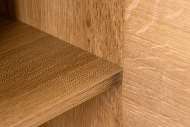 Meuble TV moderne ATELIER 120cm chêne naturel meuble bas en métal noir
