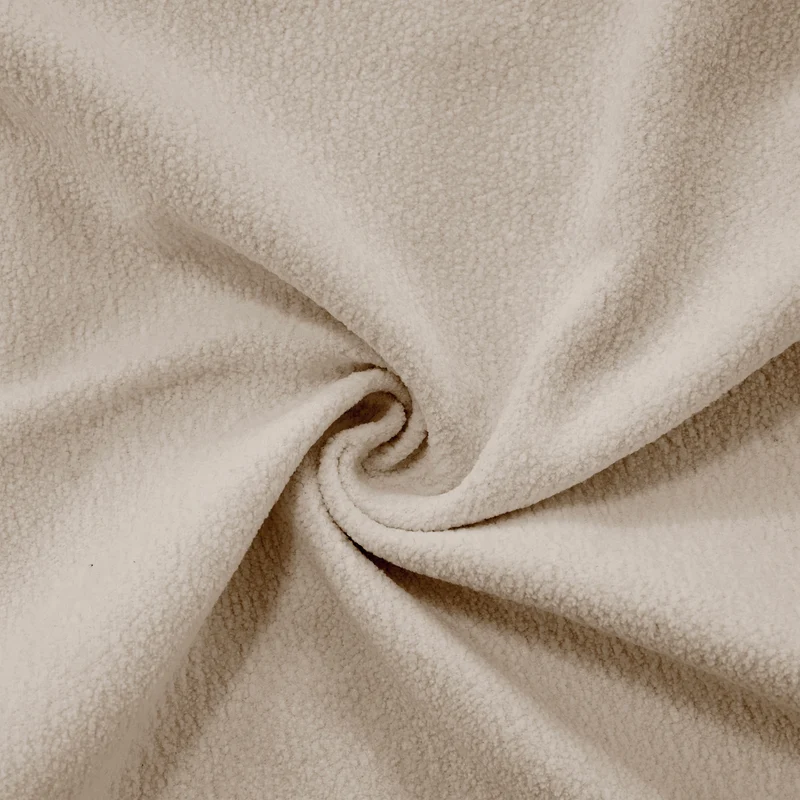 Canapé rembourré modulable 3 places en tissu chenille creme assise profonde SLIME