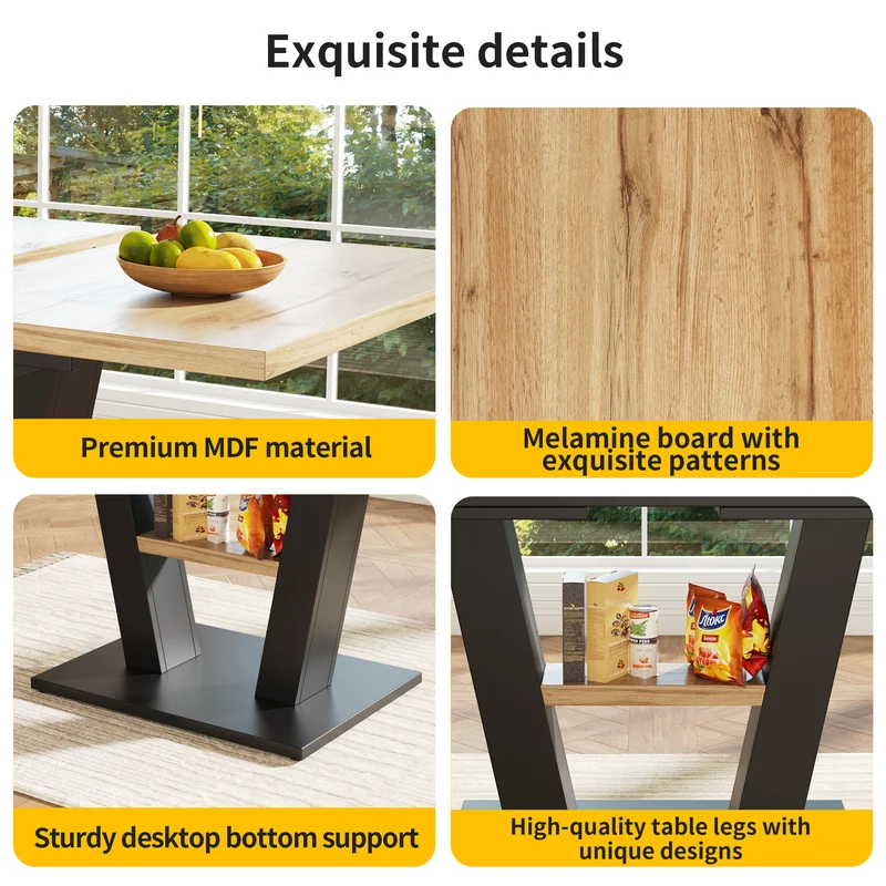 Table de salle à manger extensible effet bois 118-157cm MURLID