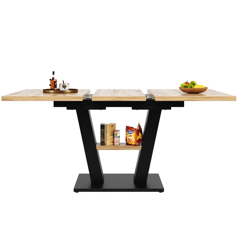 Table de salle à manger extensible effet bois 118-157cm MURLID