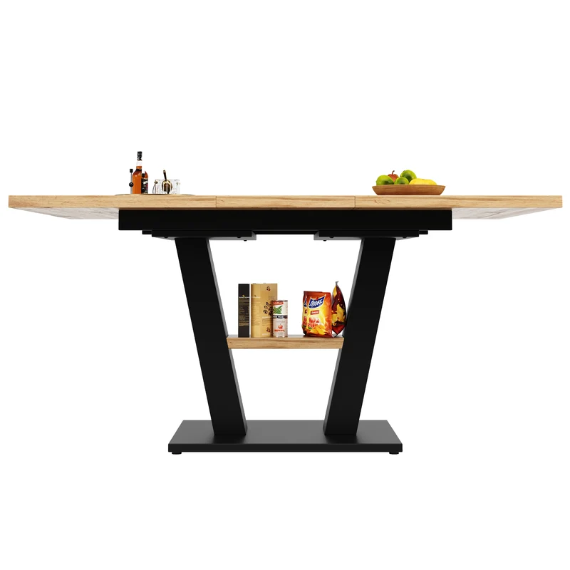 Table de salle à manger extensible effet bois 118-157cm MURLID