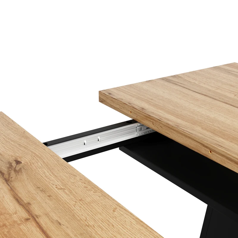 Table de salle à manger extensible effet bois 118-157cm MURLID
