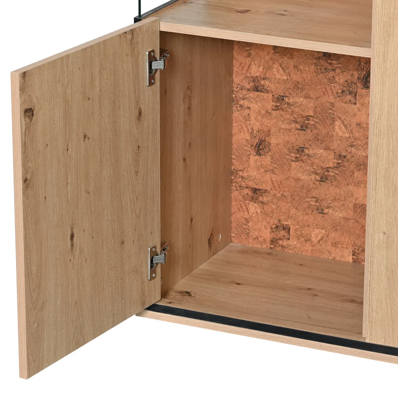 Buffet haut vitrine moderne avec éclairage LED 150Hx78Lx40Tcm TRICOKS
