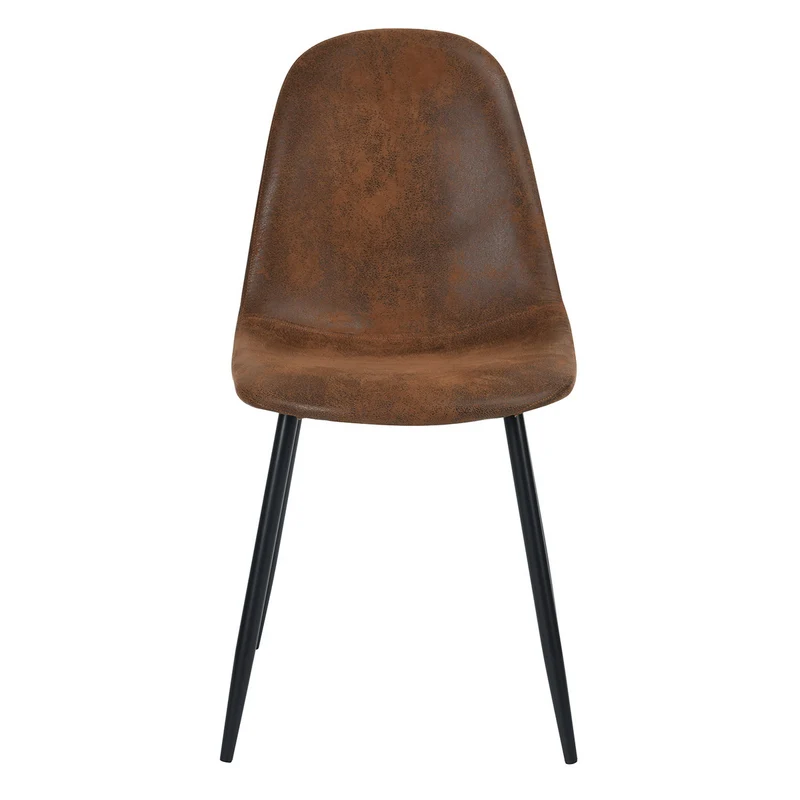 Ensemble table blanche effet marbre et 4 chaises scandinaves rétros WHALEN MARBLE TABLE BG+CHARLTON SUEDE BROWN S FRXZ