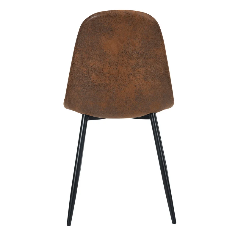 Ensemble table blanche effet marbre et 4 chaises scandinaves rétros WHALEN MARBLE TABLE BG+CHARLTON SUEDE BROWN S FRXZ
