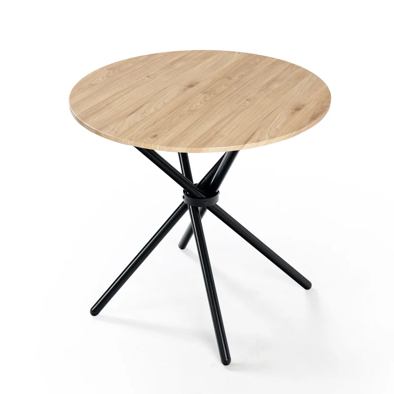 Ensemble table et 2 chaises de salle à manger effet bois style élégant FONTANA KD 80CM DARK + MAYFAIR BEIGE