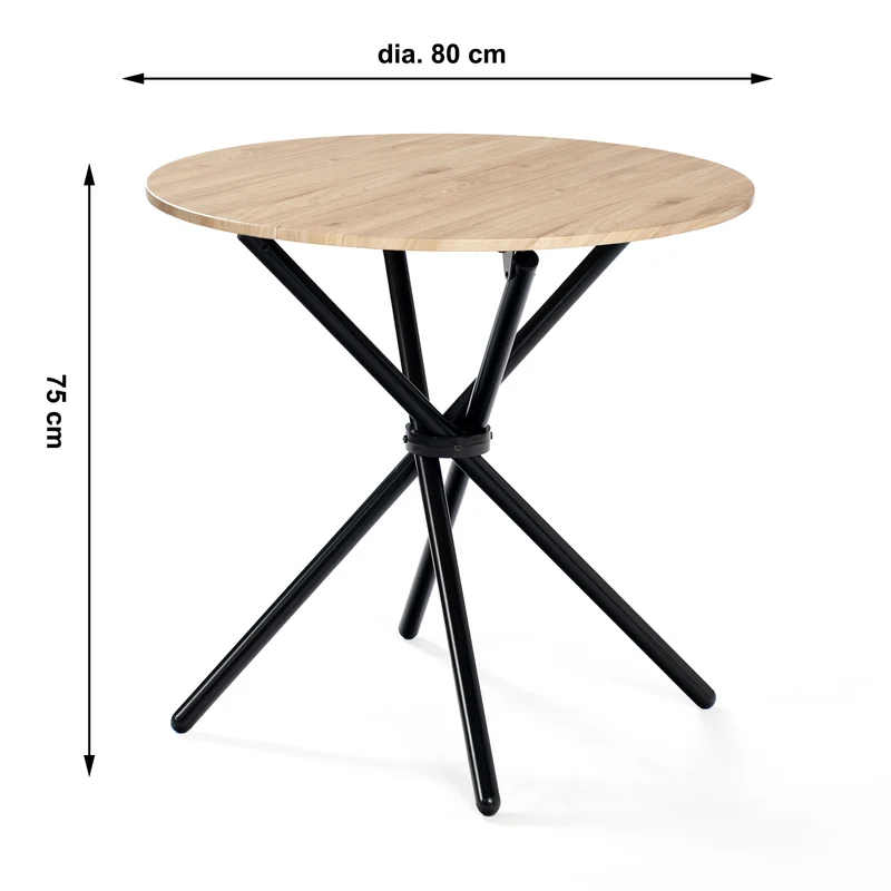Ensemble table et 2 chaises de salle à manger effet bois style élégant FONTANA KD 80CM DARK + MAYFAIR BEIGE