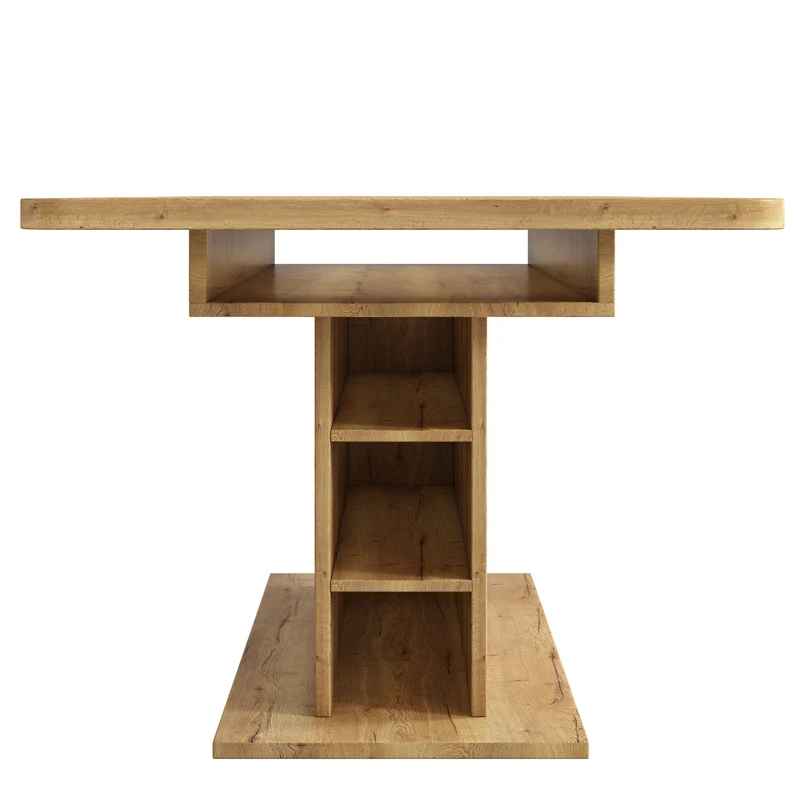 Table à manger extensible effet bois avec rangement L110/130*W70*H75 DRUUKIED WOOD