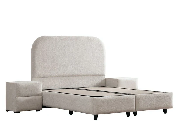 Lit JADE blanc cassé chenille