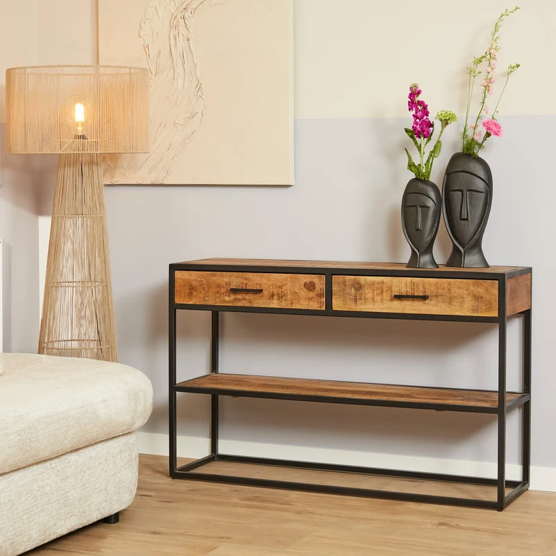 Console en bois de manguier, 120x35xH76cm - ALEXIA