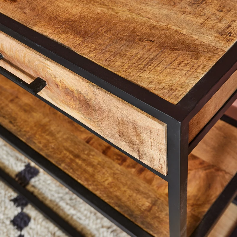 Console en bois de manguier, 120x35xH76cm - ALEXIA
