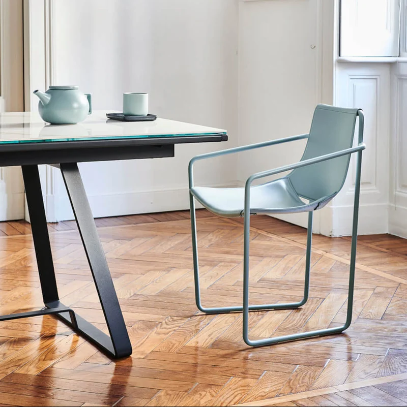 Chaise - Métal cuivré et cuir - Apelle