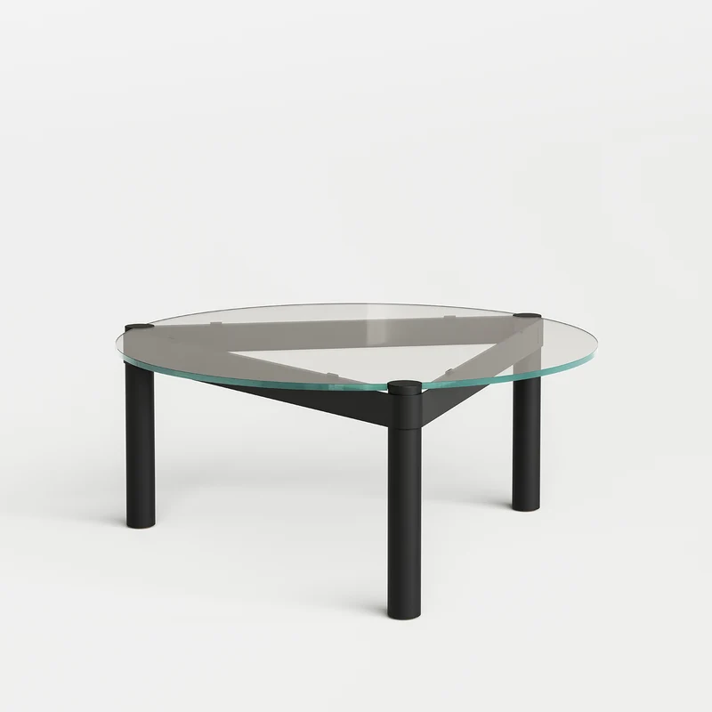 Table basse ronde DISC Ø 80cm - verre transparent