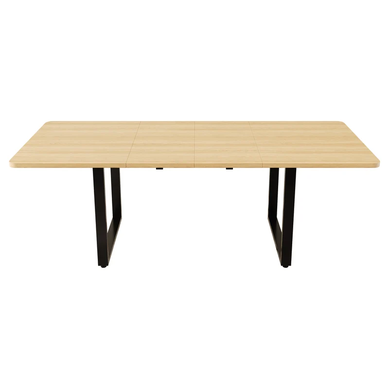 Table de salle à manger effet chêne extensible 6-10 personnes 140/180/220x80cm QUANTAIS