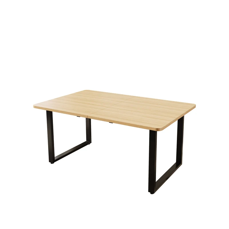 Table de salle à manger effet chêne extensible 6-10 personnes 140/180/220x80cm QUANTAIS