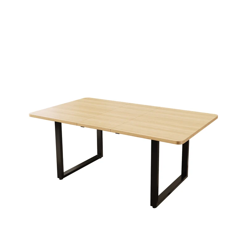 Table de salle à manger effet chêne extensible 6-10 personnes 140/180/220x80cm QUANTAIS