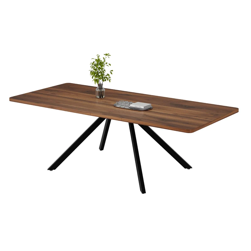 Table de salle à manger extensible effet noyer 6-10 personnes 160/200/240x90cm VIVIDESS