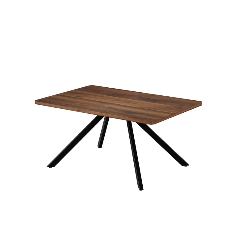 Table de salle à manger extensible effet noyer 6-10 personnes 160/200/240x90cm VIVIDESS
