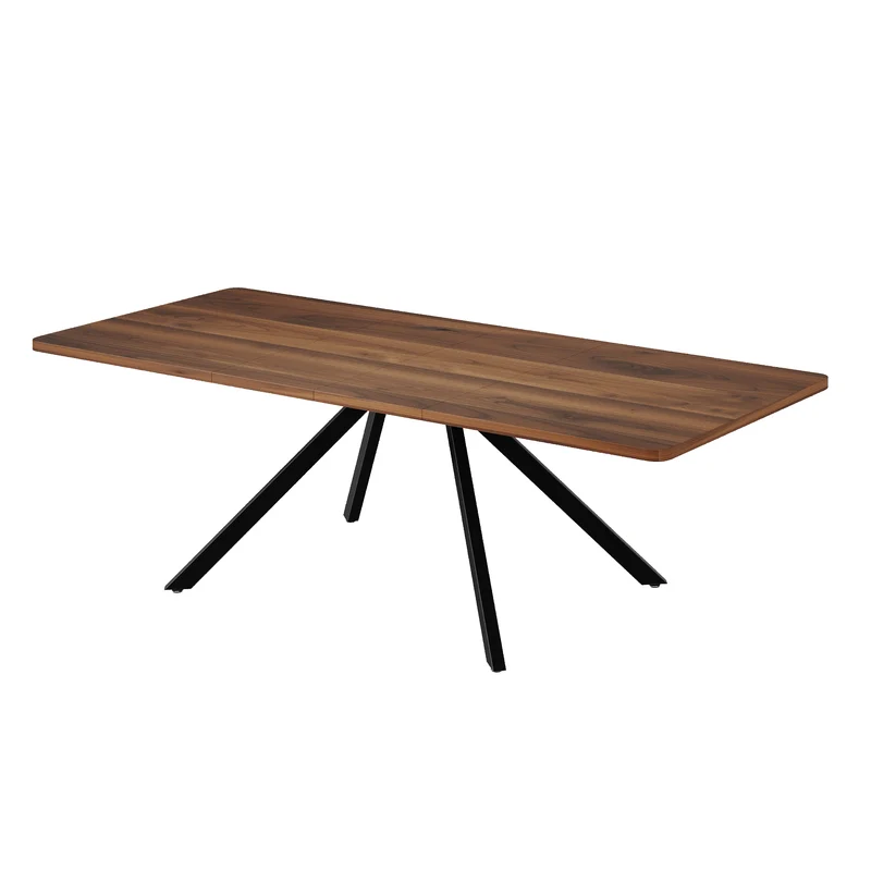 Table de salle à manger extensible effet noyer 6-10 personnes 160/200/240x90cm VIVIDESS