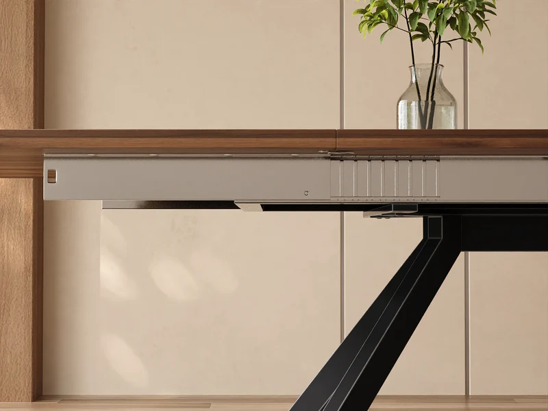 Table de salle à manger extensible effet noyer 6-10 personnes 160/200/240x90cm VIVIDESS