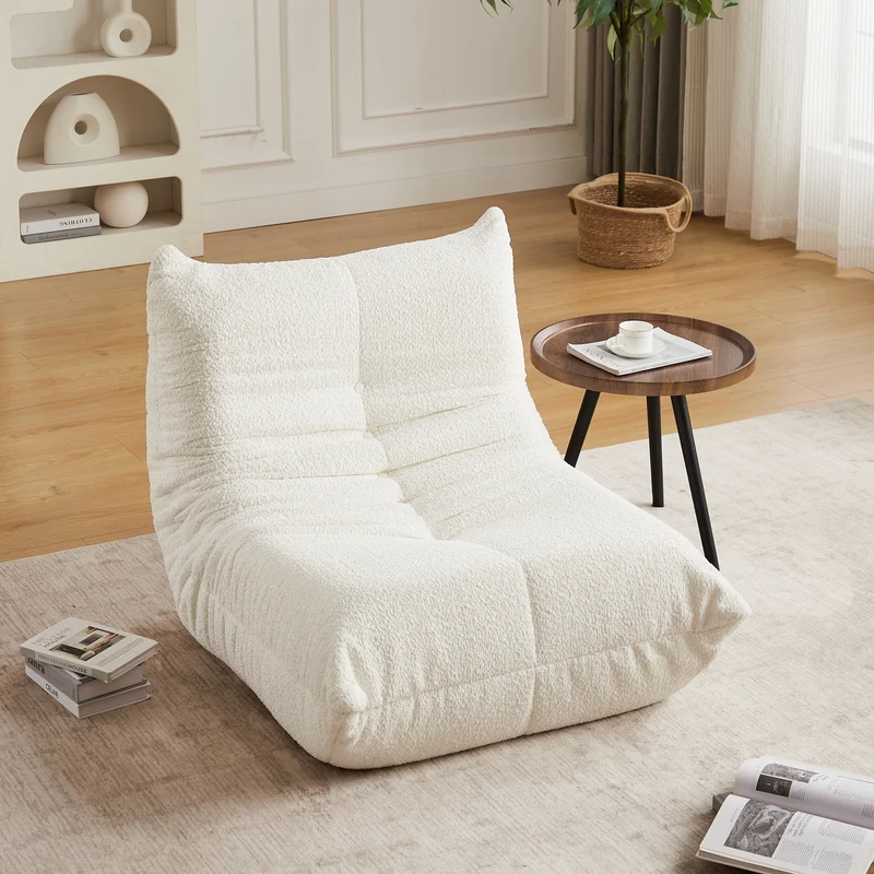 Canapé 1 places en chenille beige mousse mémoire ECHOELLE