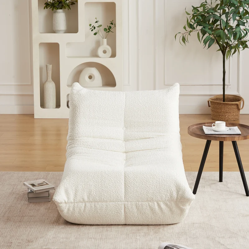 Canapé 1 places en chenille beige mousse mémoire ECHOELLE