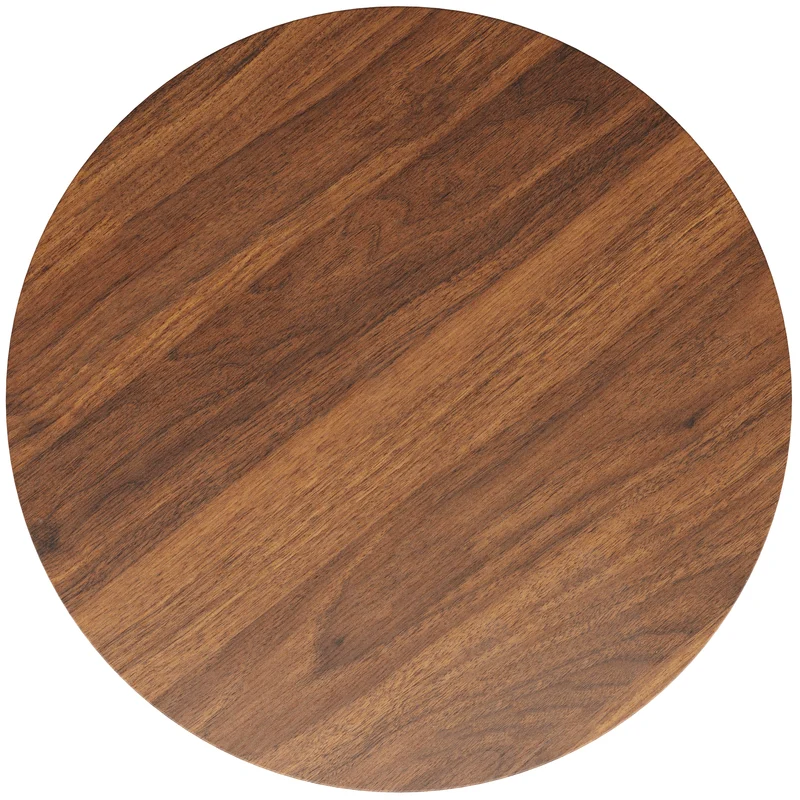 Table de salle à manger ronde&rétro effet noyer 80x80x75cm ALIGNLUM