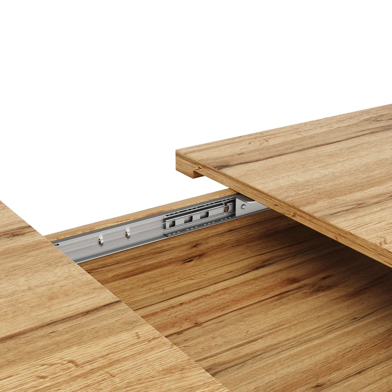 Table à manger extensible effet bois 4-6 personnes 120-160 cm ALUMINUMRUG