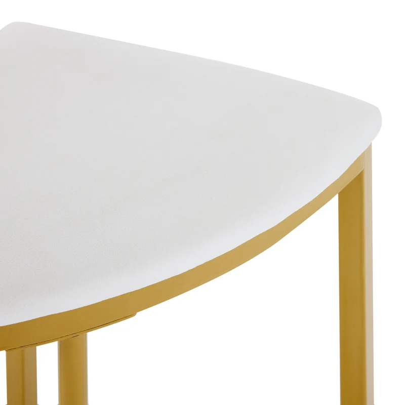Ensemble table de salle à manger avec 4 chaises blanc et structure doré ATEIX WHITE