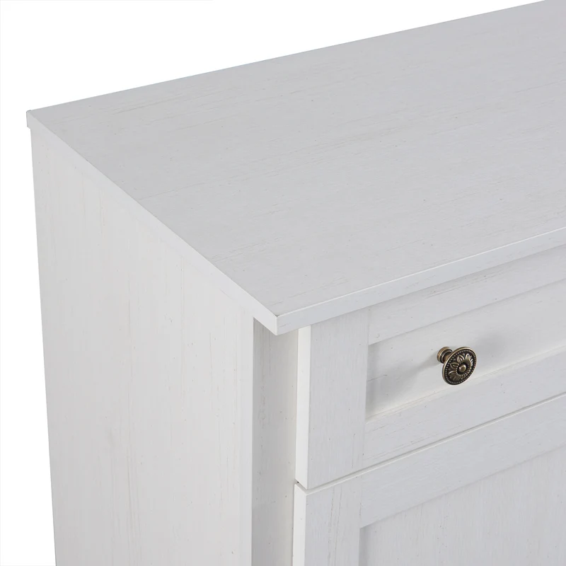 Grand buffet blanc moderne avec 4 portes et 2 tiroirs BHONPHAIT