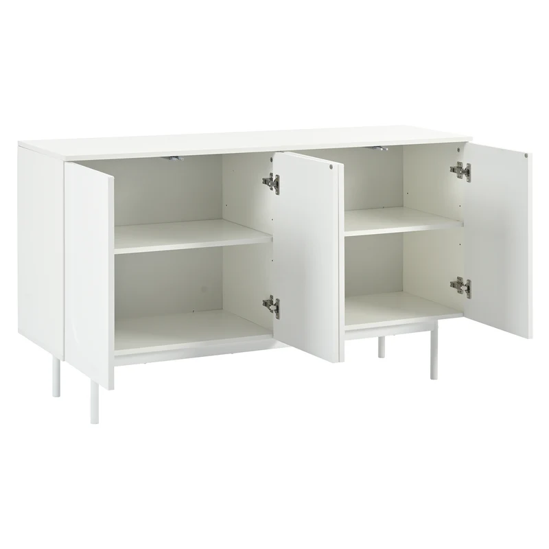 Buffet moderne blanc motif en arc 4 portes AHRE