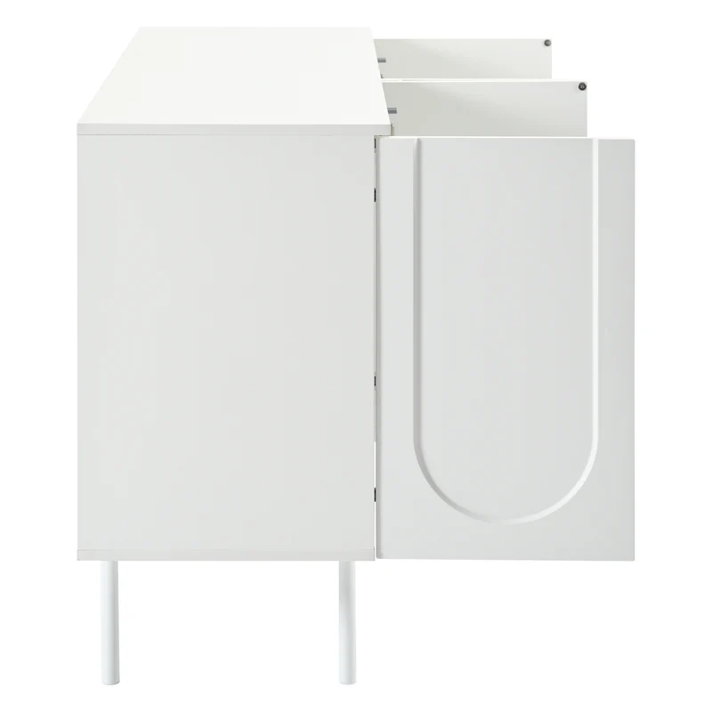 Buffet moderne blanc motif en arc 4 portes AHRE