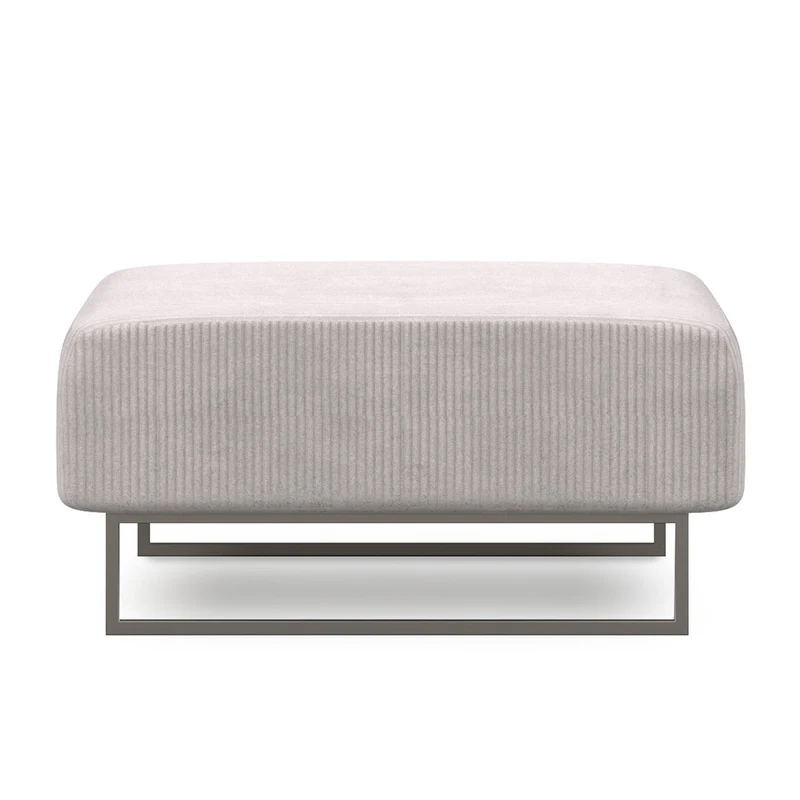 Pouf en velours beige, 95x95xH42 cm - MADERA