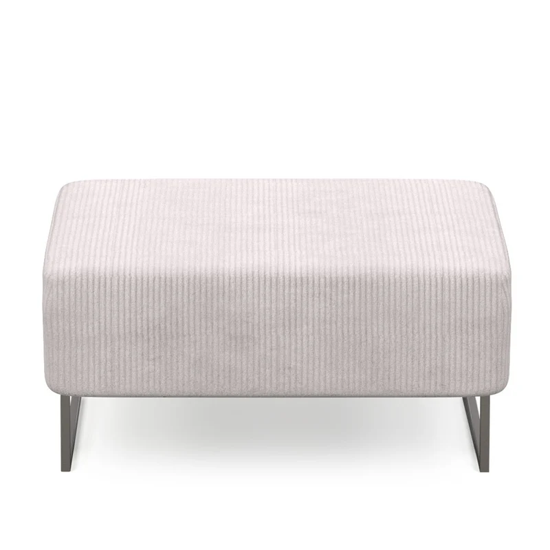 Pouf en velours beige, 95x95xH42 cm - MADERA