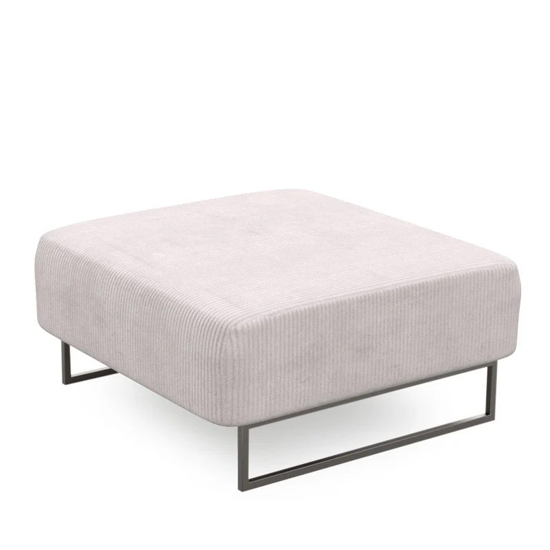 Pouf en velours beige, 95x95xH42 cm - MADERA