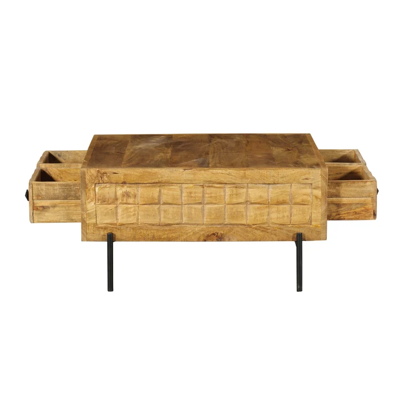 Table basse en bois de manguier, 80×80xH40 cm - MARIA