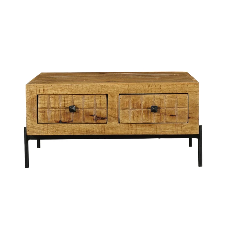 Table basse en bois de manguier, 80×80xH40 cm - MARIA