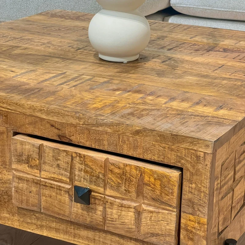 Table basse en bois de manguier, 80×80xH40 cm - MARIA