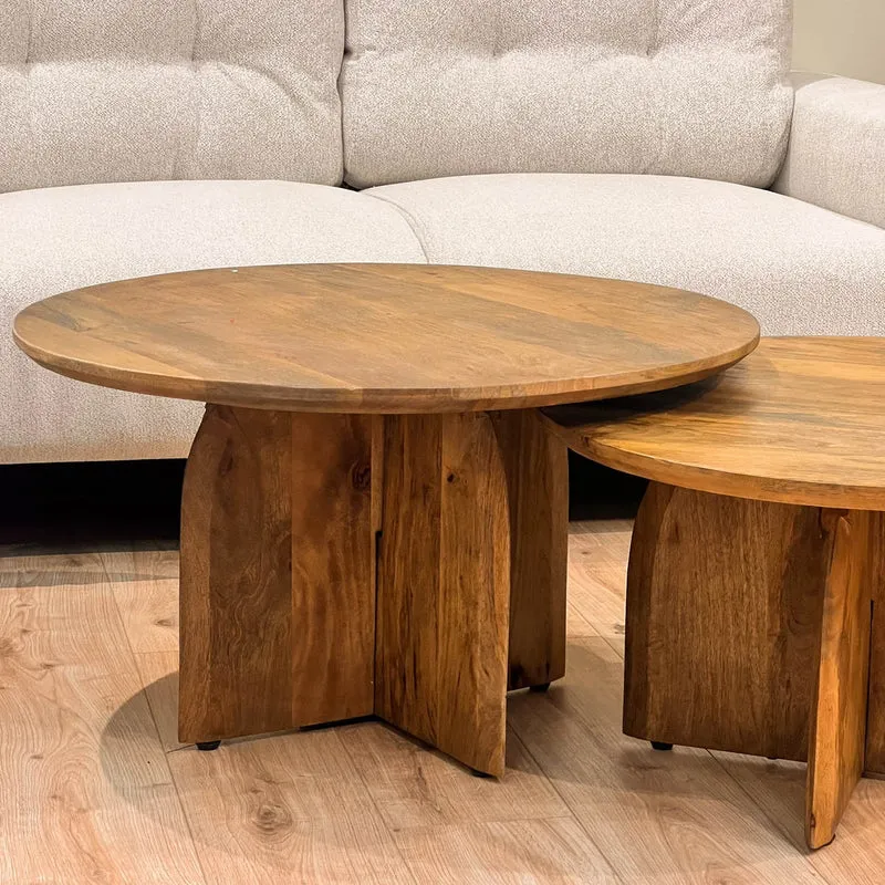 Table basse en bois de manguier, D80xH45 cm - TORONTO