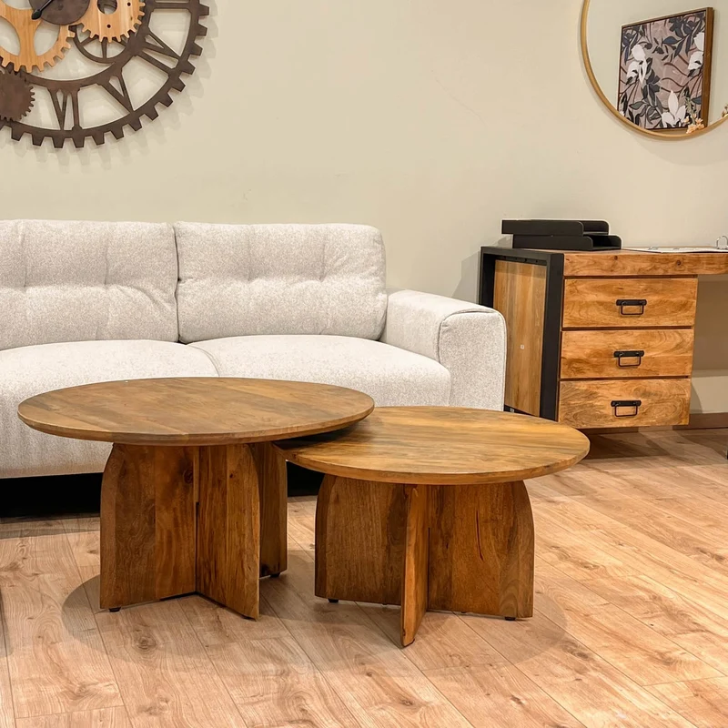 Table basse en bois de manguier, D70xH40 cm - TORONTO