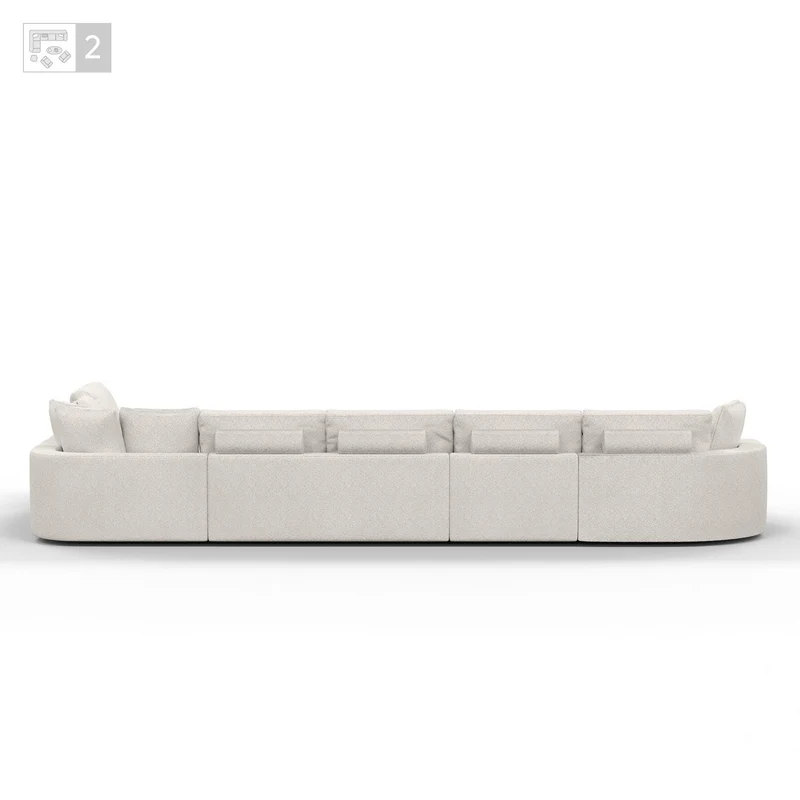 Grand Canapé d'Angle modulable 9-10 places en tissu 393x320xH94 cm - MARDINI