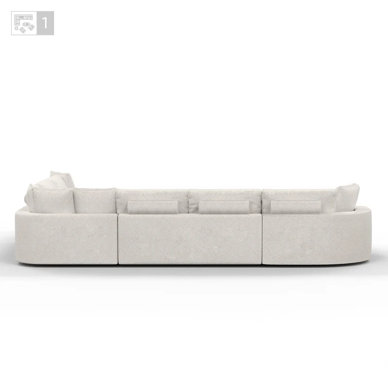 Grand Canapé d'Angle modulable 9-10 places en tissu 393x320xH94 cm - MARDINI