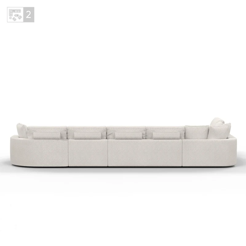 Grand Canapé d'Angle modulable 9-10 places en tissu 393x320xH94 cm - MARDINI