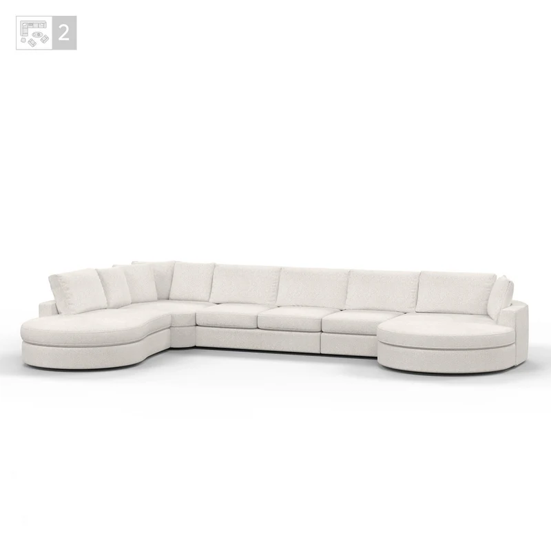 Grand Canapé d'Angle modulable 9-10 places en tissu 393x320xH94 cm - MARDINI
