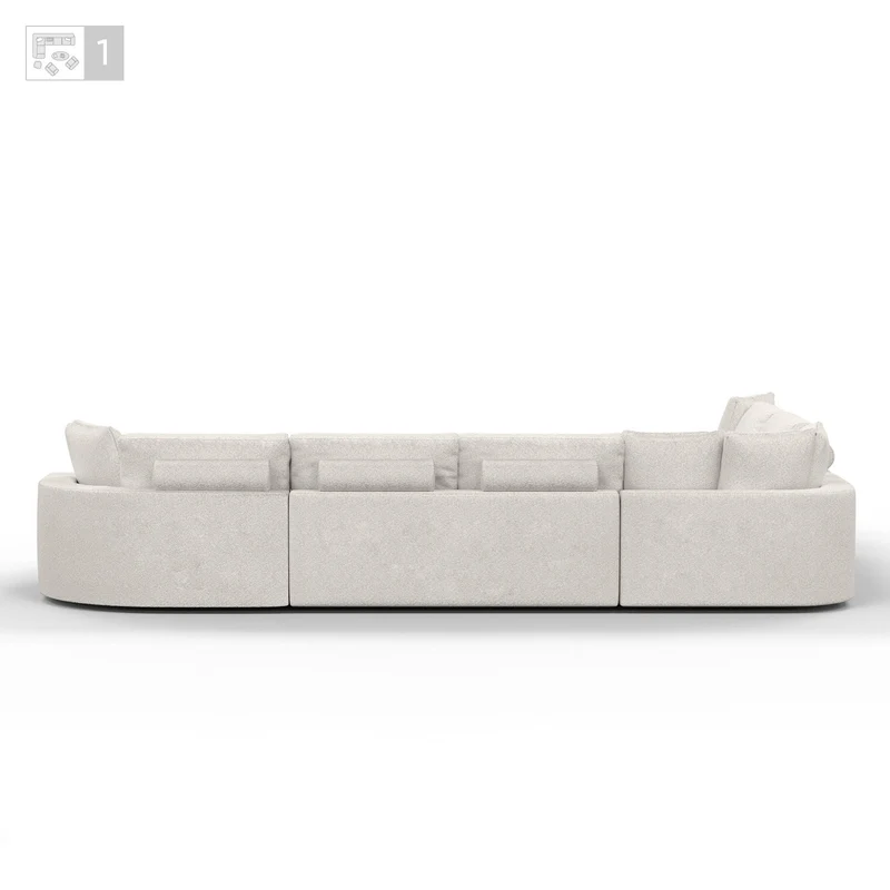 Grand Canapé d'Angle modulable 9-10 places en tissu 393x320xH94 cm - MARDINI