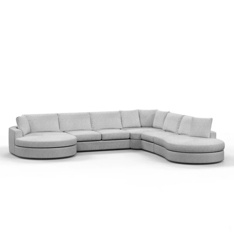 Grand Canapé d'Angle modulable 9-10 places en tissu 393x320xH94 cm - MARDINI
