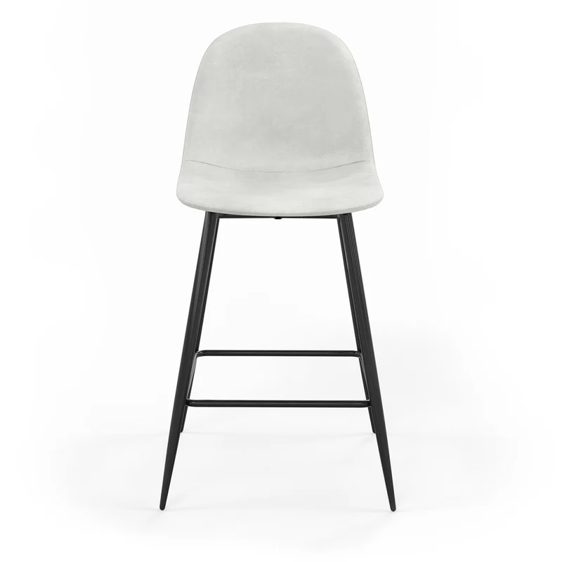 Tabouret de bar en velours pieds noirs, 41x51,5xH106 cm - KLARY