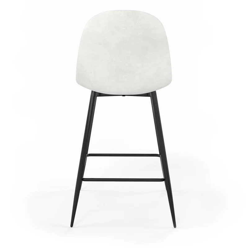 Tabouret de bar en velours pieds noirs, 41x51,5xH106 cm - KLARY