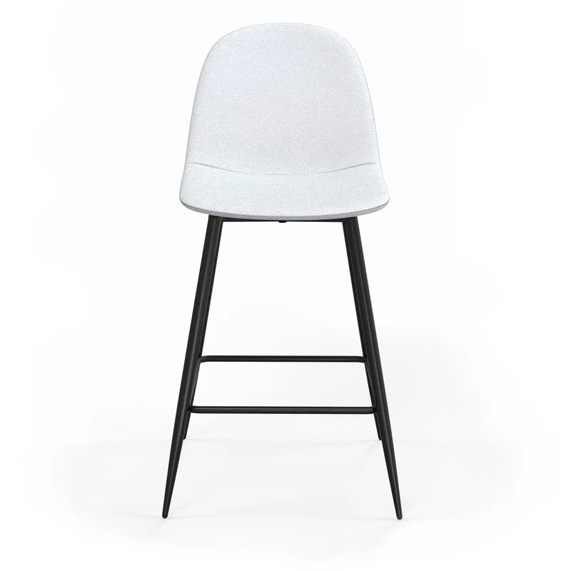 Tabouret de bar en velours pieds noirs, 41x51,5xH106 cm - KLARY
