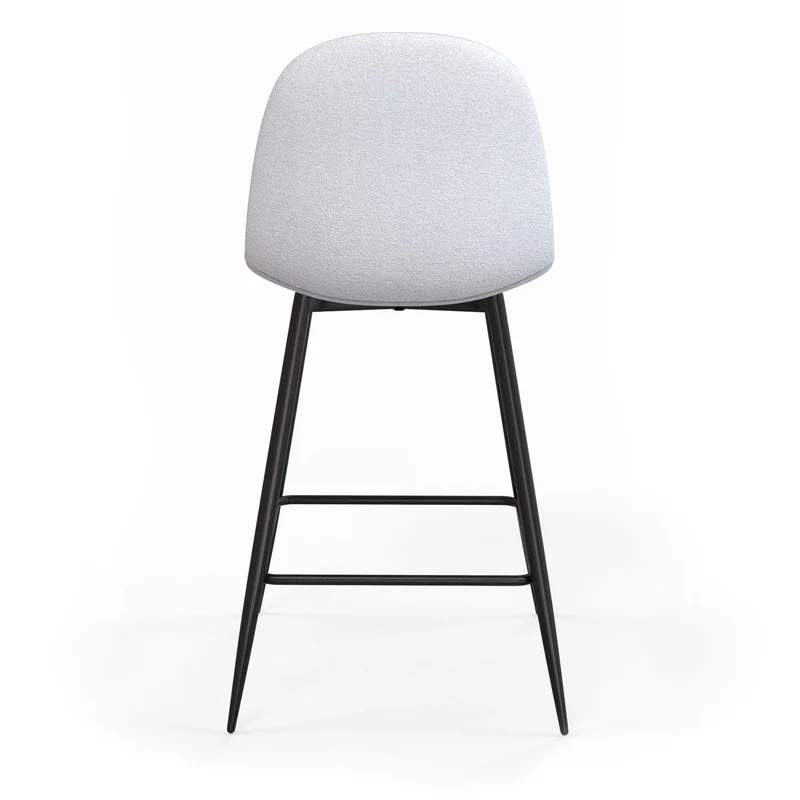 Tabouret de bar en velours pieds noirs, 41x51,5xH106 cm - KLARY